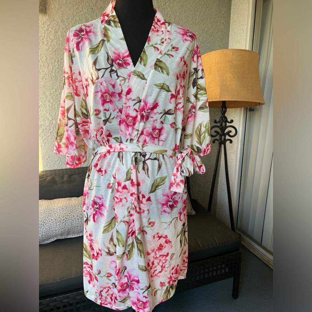 Show Me Your MuMu Brie Robe Womens One Size Garden Floral Above Knee